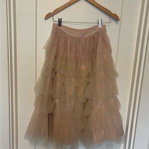 Elegant Layered Tulle Skirt - pale pink